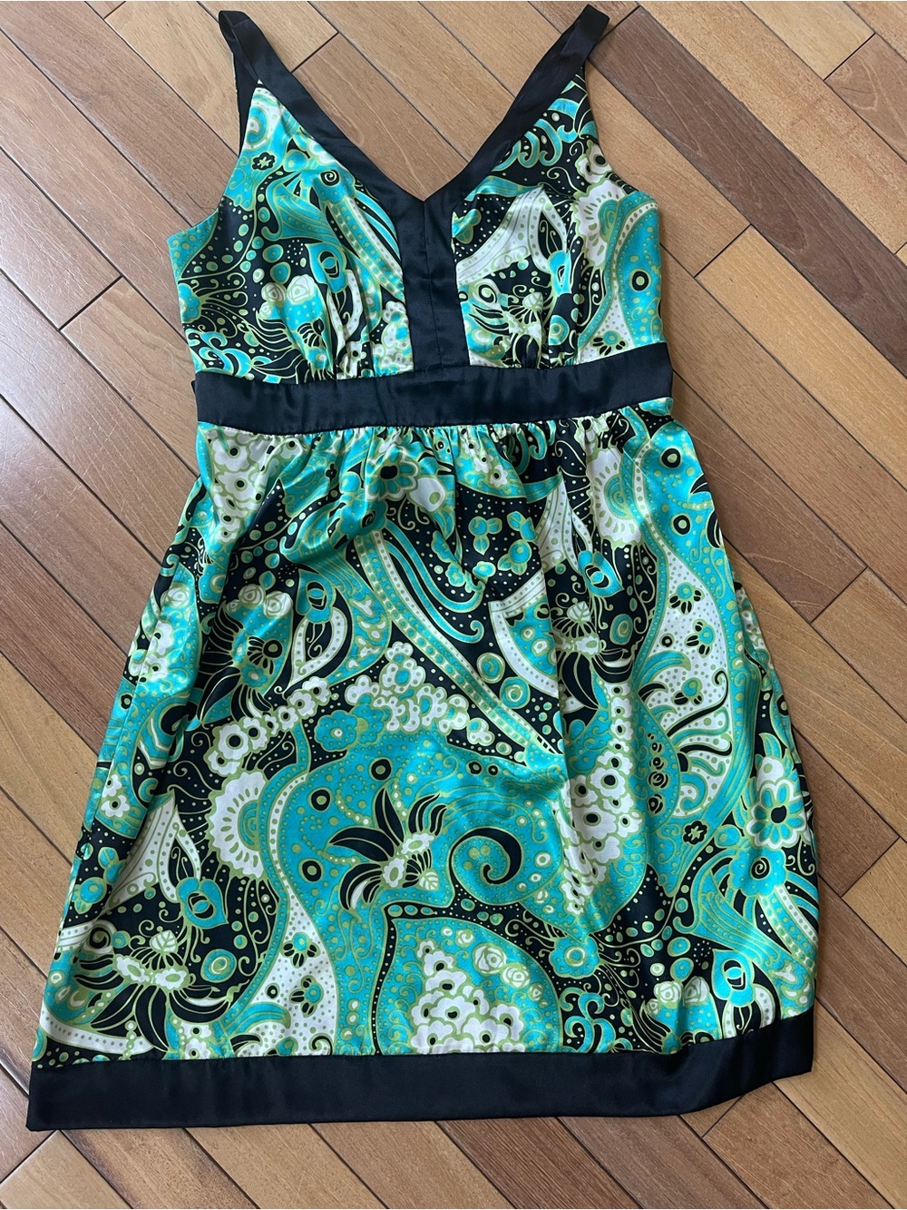 Studio 1940 Collection Paisley Sleeveless Fit & Flare Dress Size 12 Blue Green